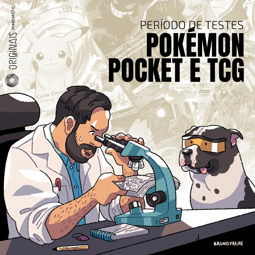 Arte do episódio Pokémon Pocket e TCG